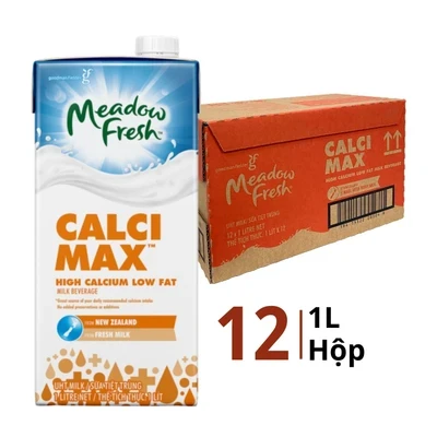 Thùng 12 hộp sữa tươi tiệt trùng Meadow Fresh giàu Canxi 1L