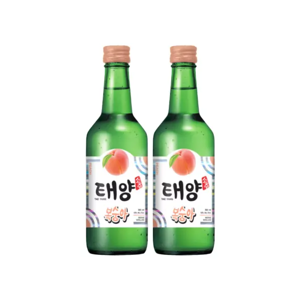 Combo 2 chai rượu Soju Tae Yang hương đào 13% 360ml