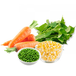 Combo cà rốt, đậu hà lan, rau lang, bắp Mỹ