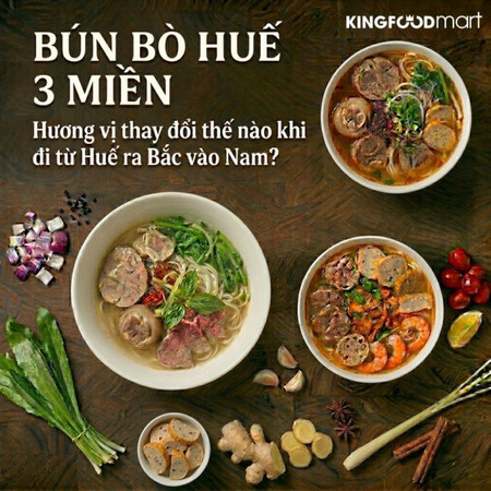 Bún bò Huế 3 miền: Hương vị thay đổi thế nào khi đi từ Huế ra Bắc vào Nam?