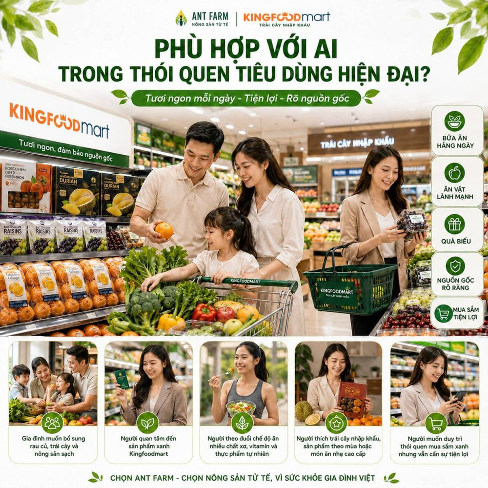 Công ty TNHH MTV Ant Farm: Nông sản chuẩn xuất khẩu trong nhóm Tick Xanh Kingfoodmart
