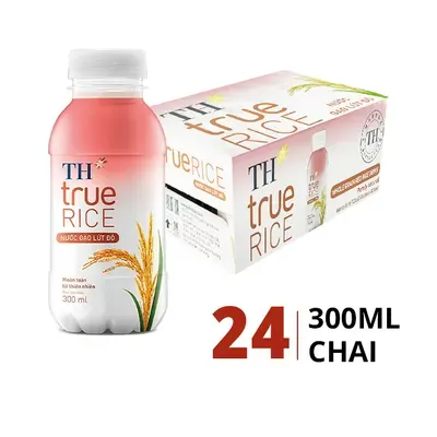 Thùng 24 chai nước gạo lứt đỏ TH True Rice 300ml