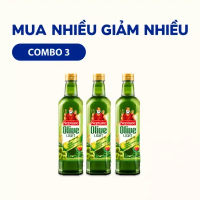 Combo 3 chai dầu Olive Light Neptune 1L