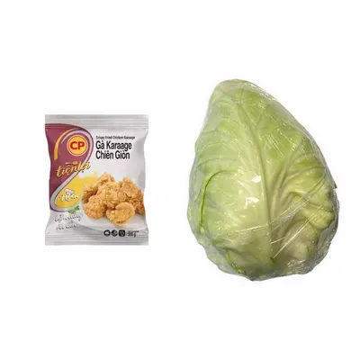Combo Gà Karaage chiên giòn CP 300g (1 Gói) + Bắp cải trái tim Đà Lạt VietGAP 500-800g