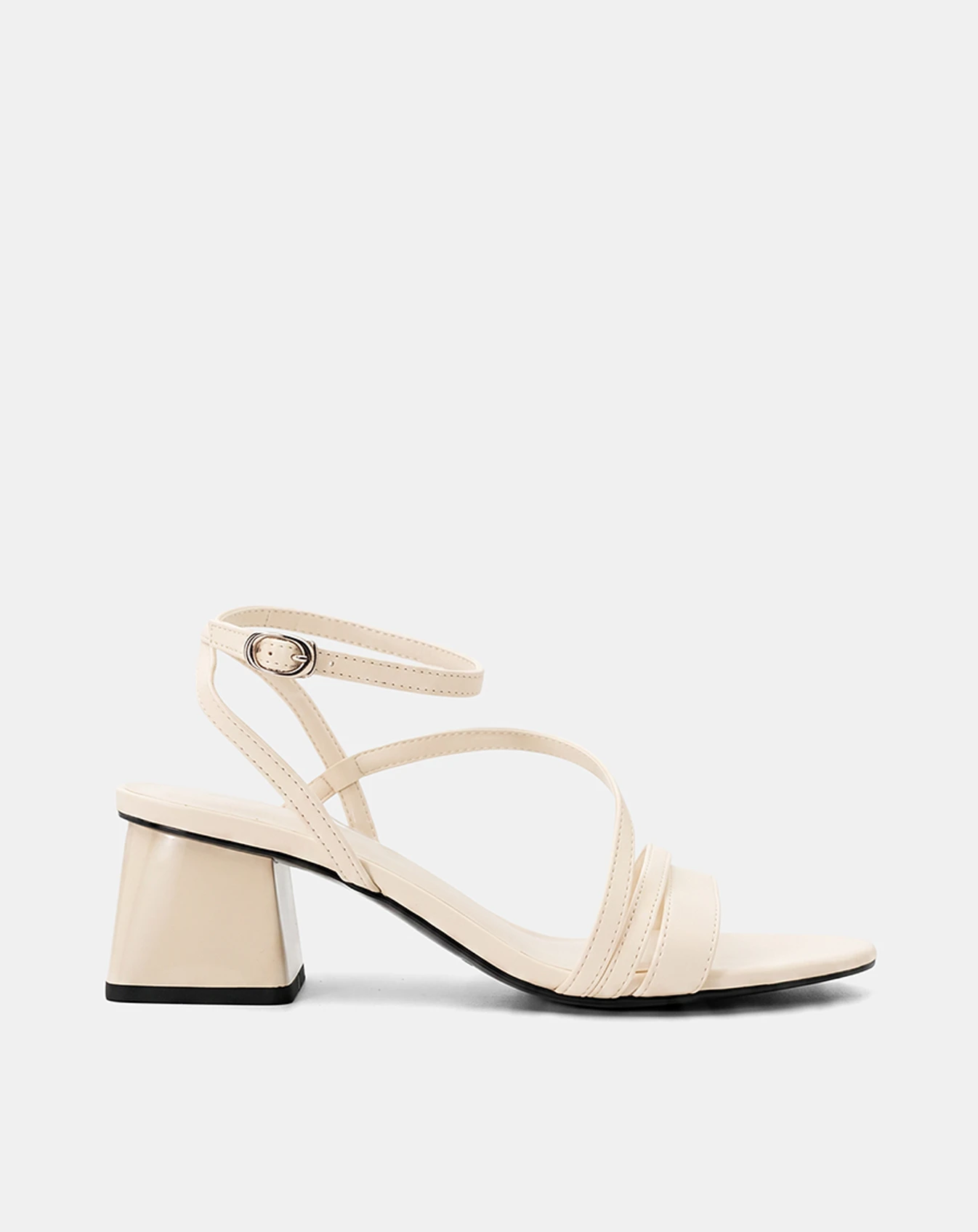 Giày Sandal Gót Vuông Phối Quai Tự Do - Image 1