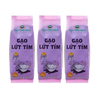 Combo 3 Gạo lứt tím Vinh Hiển túi 1kg x 3