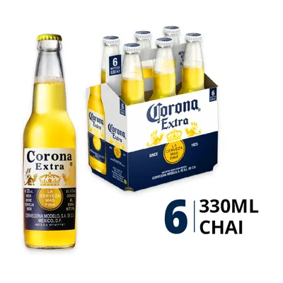 Lốc 6 chai bia Corona Extra 4.5% 330ml