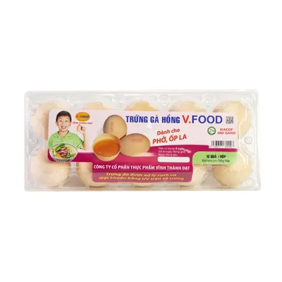 Trứng gà hồng vỉ 10 trứng-V.Food