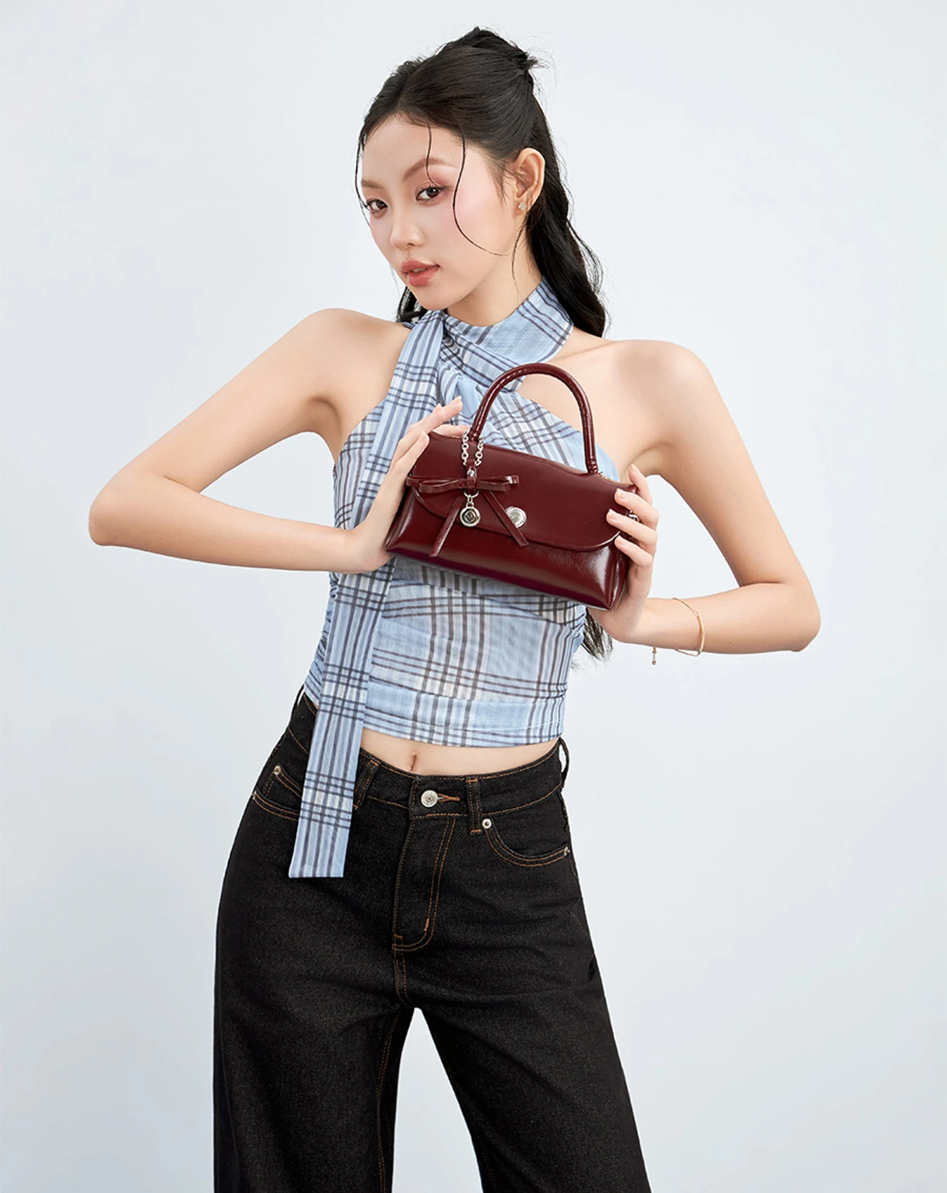 Túi Xách Nhỏ Nữ Juno Top Handle Phối Charm Nơ TXN1048 - Image 3