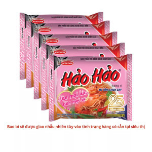 Combo 5 gói mì ăn liền Hảo Hảo tôm chua cay Acecook 75g (5 Gói)