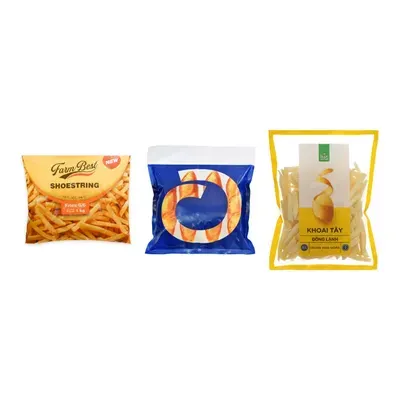 Combo Khoai tây cắt sợi đông lạnh French + Bánh mì tươi Việt Nam Oplant 10x30g + Khoai tây đông lạnh Trần Gia