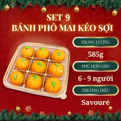 Set 9 bánh bí đỏ phô mai kéo sợi Savoure hộp 585g (1 Hộp)