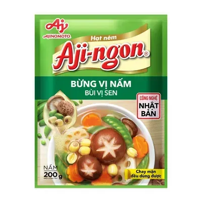 Hạt nêm Aji Ngon nấm hương và hạt sen Ajinomoto gói 200g