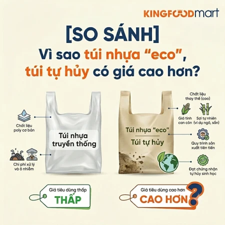 [So sánh] Vì sao túi nhựa “eco”, túi tự hủy có giá cao hơn?