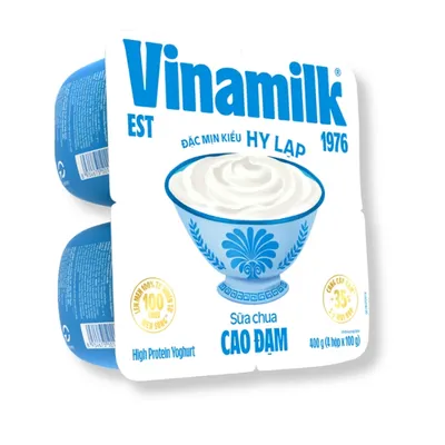 Lốc 4 hộp sữa chua ăn Vinamilk cao đạm kiểu Hy Lạp 100g