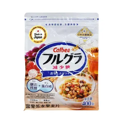 Ngũ cốc trái cây ít đường Calbee gói 400g