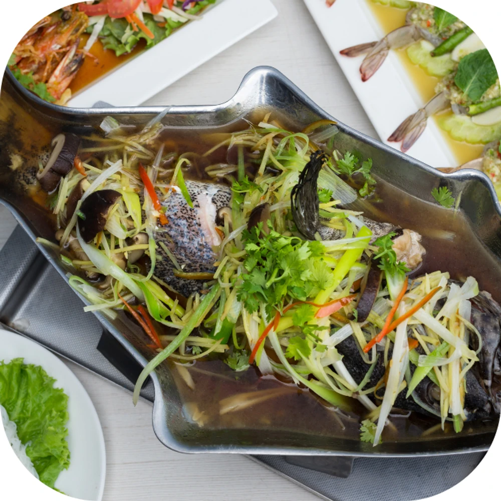 cá hấp bún