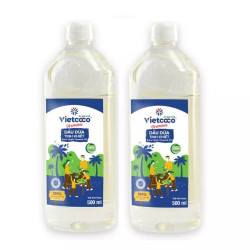 Combo 2 chai dầu dừa tinh khiết Vietcoco chai 500ml x 2