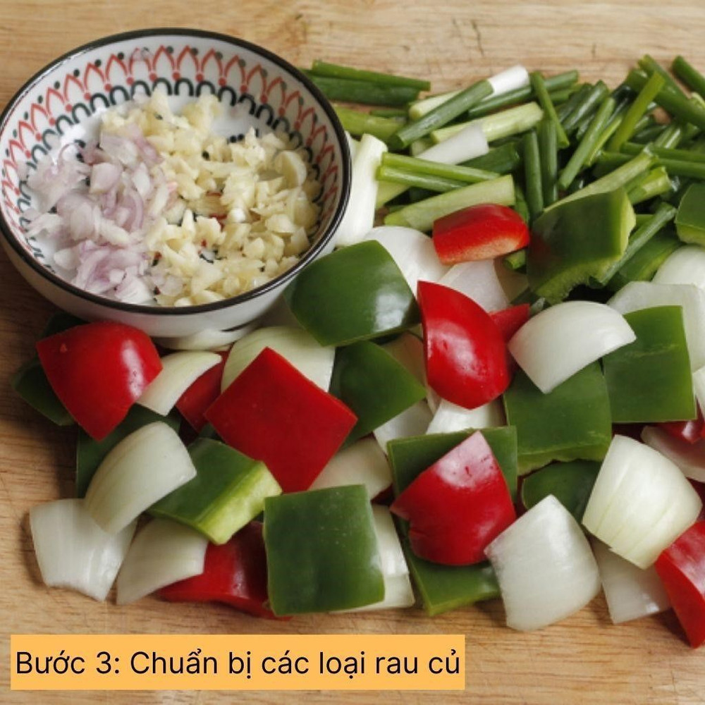 chuẩn bị các loại rau củ