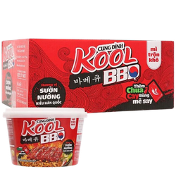 Thùng 12 mì trộn Kool BBQ Cung Đình ly 105g