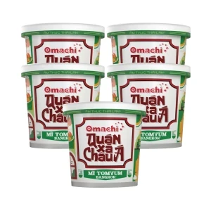 Combo 5 Quán xá châu á mì Tomyum Bangkok Omachi 96g