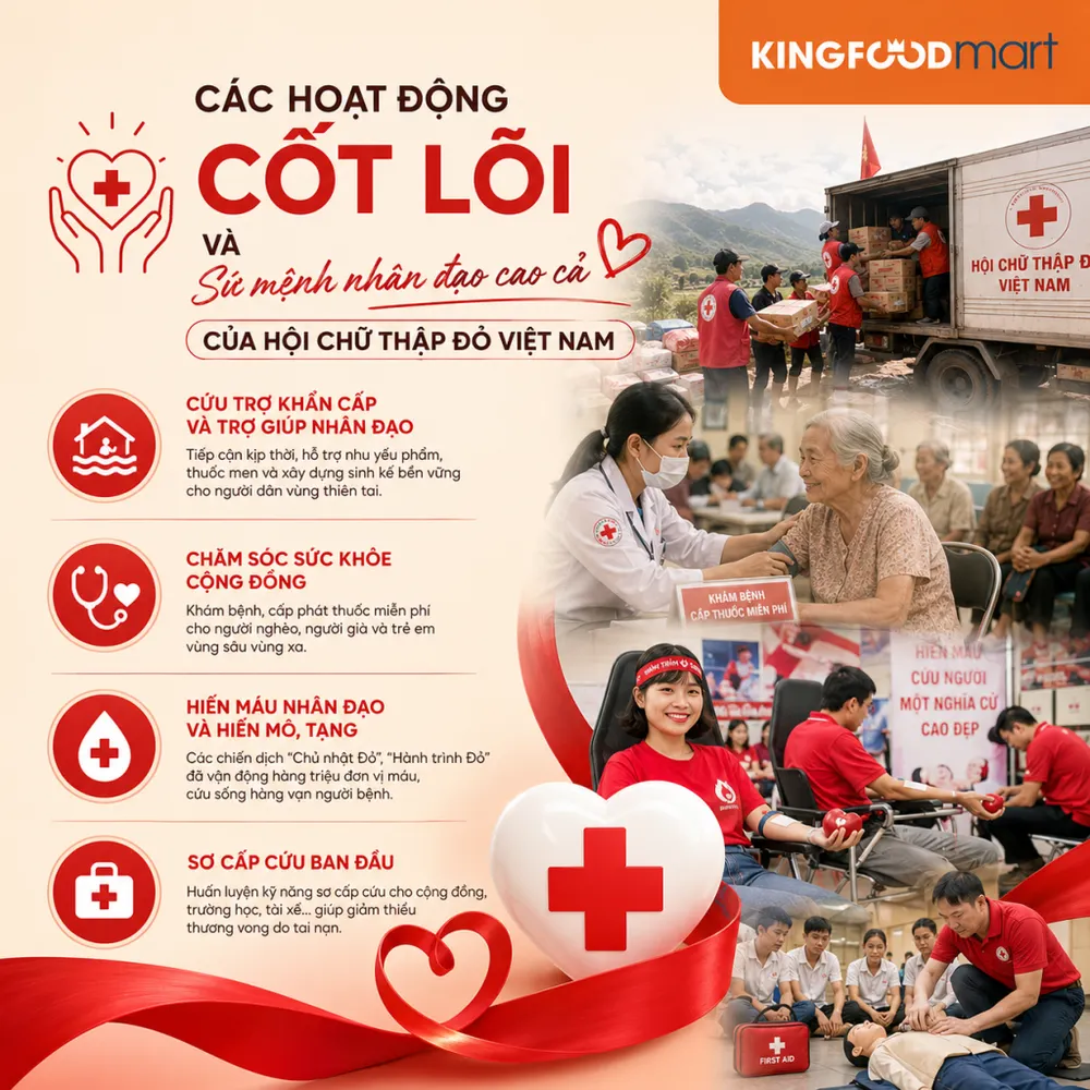 Các chương trình nhân đạo nổi bật của Hội Chữ thập đỏ tại TP.HCM và Hà Nội năm 2026