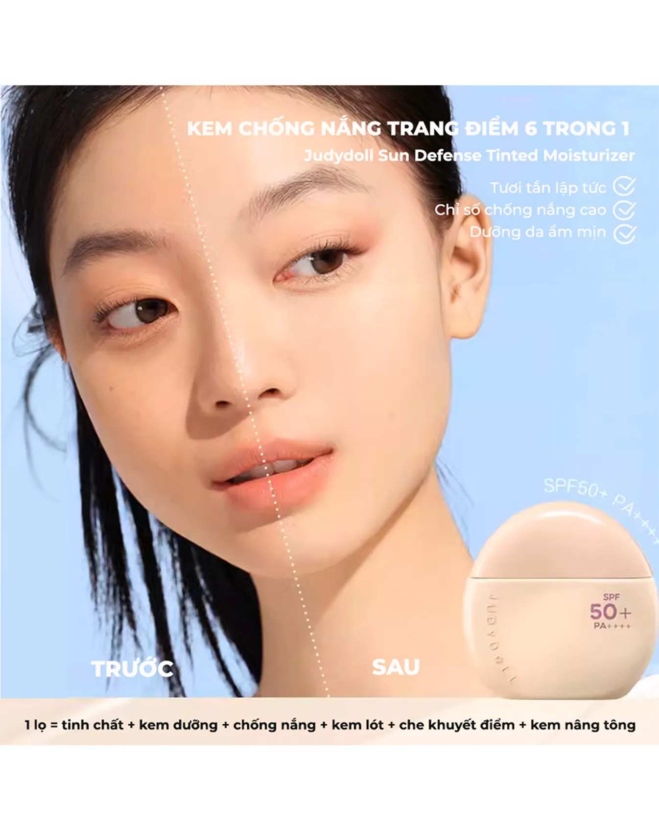 Kem Chống Nắng Judydoll Sun Defense Tinted Moisturizer - 02 Fair - Image 3
