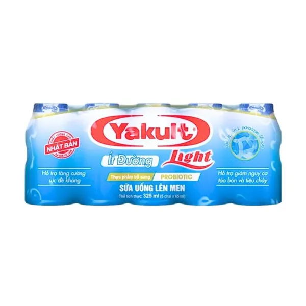 Lốc 5 chai sữa chua uống lên men Yakult ít đường 65ml