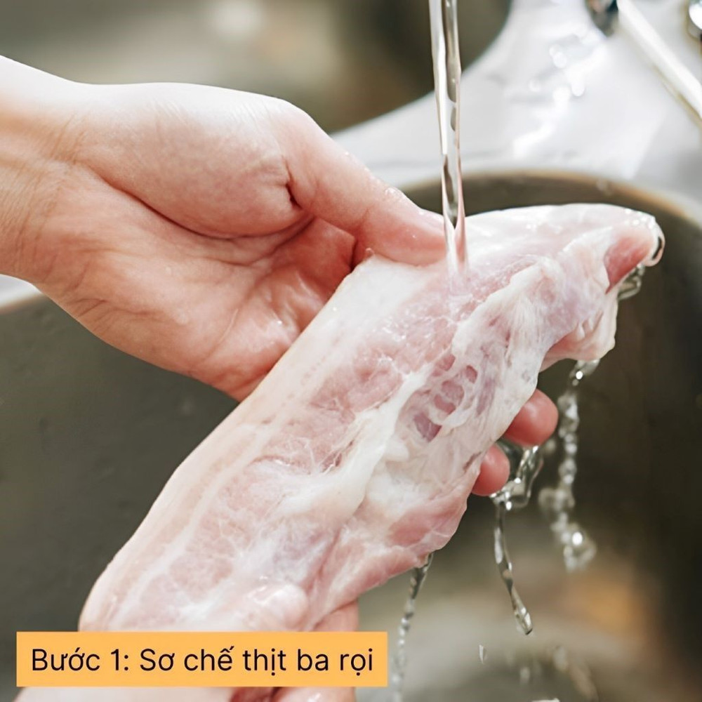 sơ chế thịt ba rọi