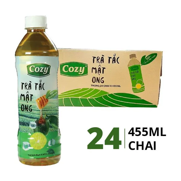 Thùng 24 chai trà tắc mật ong Cozy 455ml