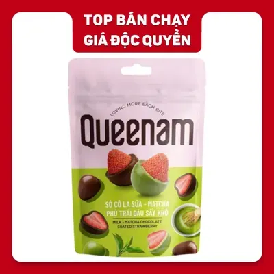Dâu sấy khô Queenam phủ Socola Matcha gói 60g