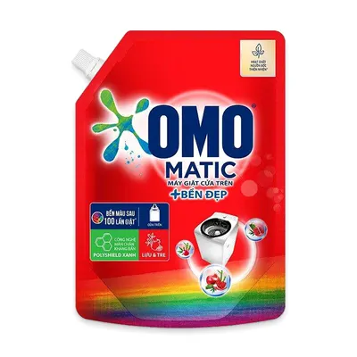 Nước giặt matic cửa trên bền đẹp Omo túi 2kg