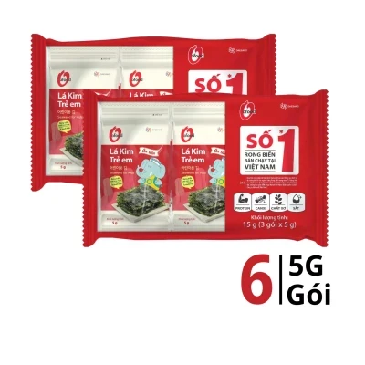 Combo 2 lốc rong biển trẻ em O'Food 6 gói