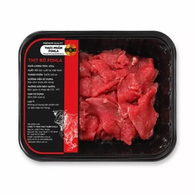 Nạc bò mát cắt xào Fohla khay 200g