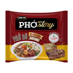Phở bò truyền thống nước trong có thịt thật phở Story Chinsu gói 134g (1 Gói)