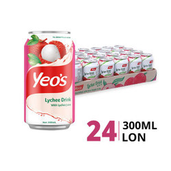 Thùng nước trái vải Yeo's 300ml (24 Lon)
