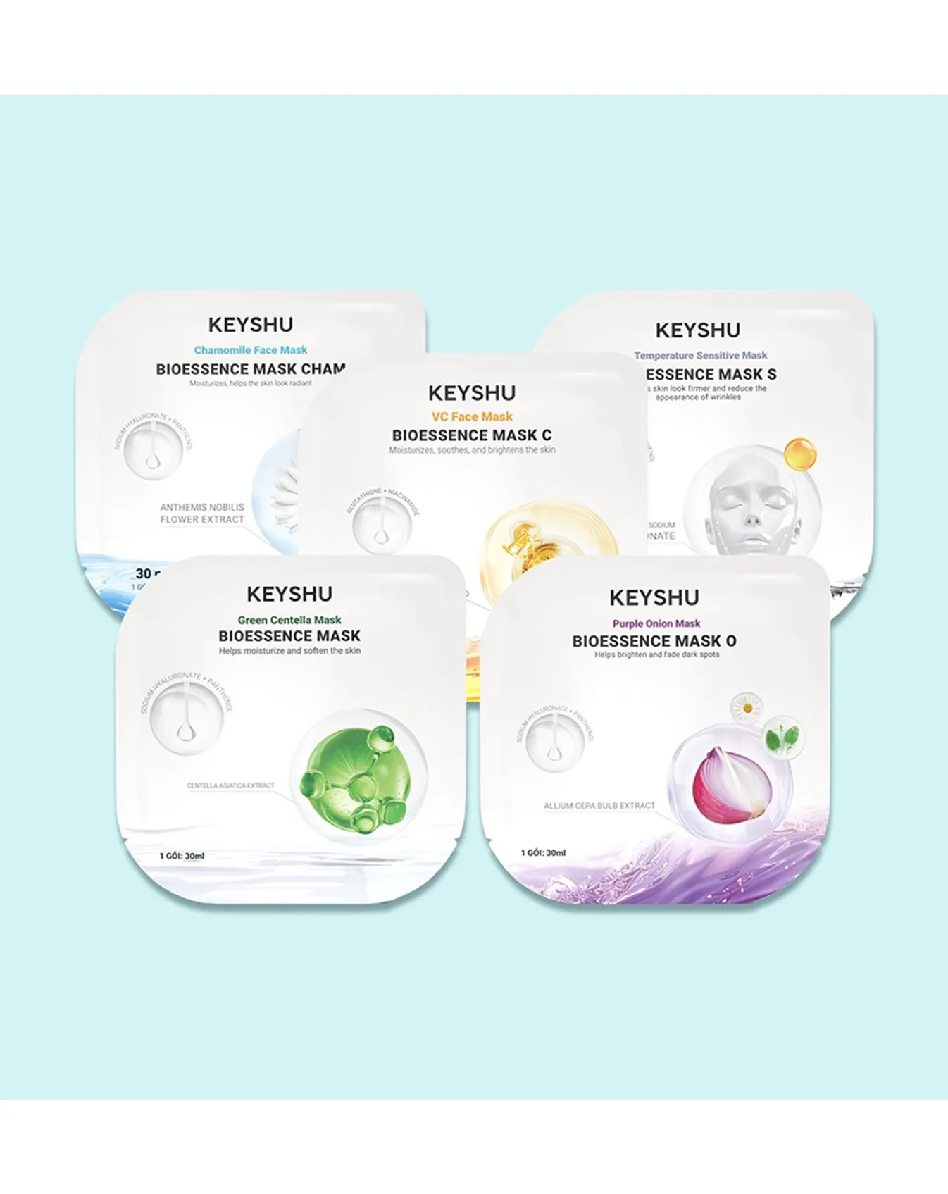 Mặt nạ hành tím Keyshu Bioessence Mask O Botanic Fiber 30ml MN093 - Image 3