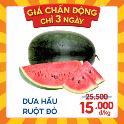 Dưa hấu ruột đỏ Long An loại 1 quả từ 2.5kg (1 Quả)