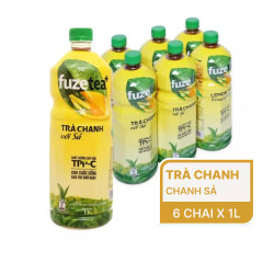 Lốc trà chanh sả Fuze Tea chai 1L (6 Chai)