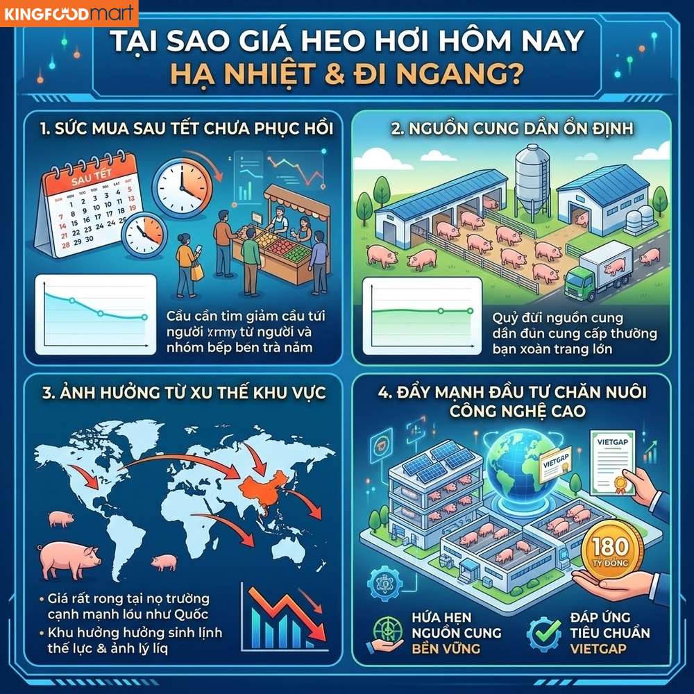 Nguồn cung từ các trang trại chăn nuôi công nghệ cao giúp ổn định thị trường và đảm bảo chất lượng thịt đến tay người tiêu dùng.