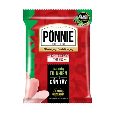 Xúc xích Ponnie thịt heo bịch 5x35g
