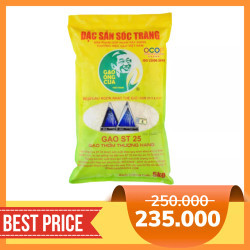 Gạo ST25 đặc sản Sóc Trăng Ông Cua túi 5kg (1 Túi)