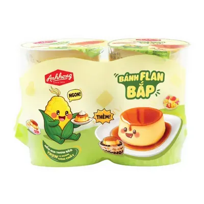 Lốc 6 hũ bánh Flan Ánh Hồng vị bắp 54g