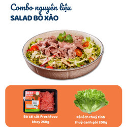 Combo salad bò xào