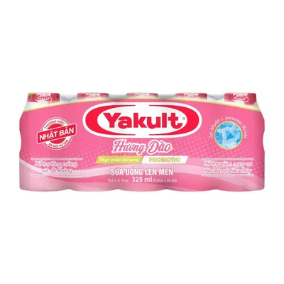 Lốc 5 hộp sữa chua uống lên men Yakult hương đào 65ml