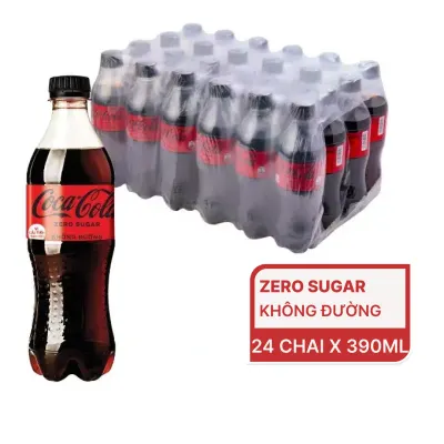 Thùng 24 chai nước ngọt Coca Cola zero sugar 390ml