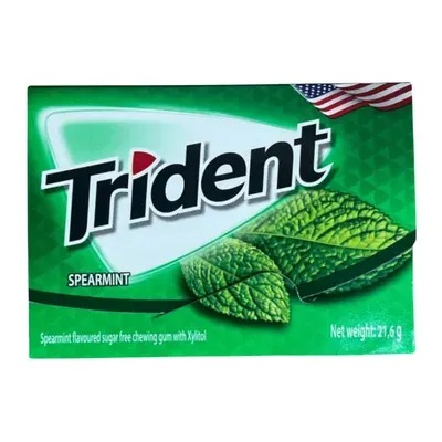 Kẹo gum không đường vị bạc hà Trident hộp 21.6g