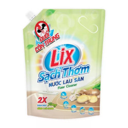 Nước lau sàn sạch thơm hương gừng và sả chanh Lix túi 3.2L (1 Túi)