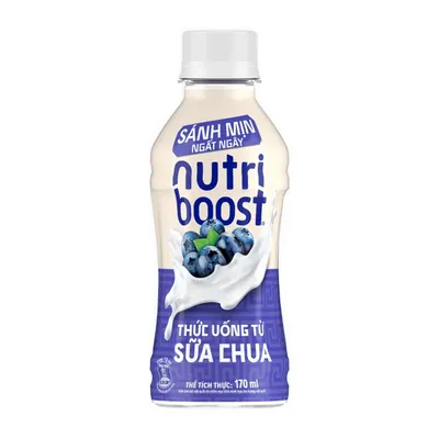 Nước uống từ sữa chua vị việt quất Nutri Boost chai 170ml