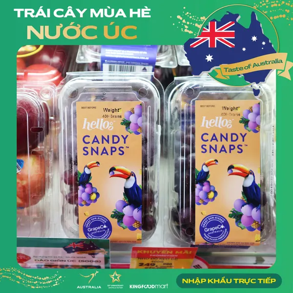 Nho đỏ kẹo Úc hộp 400g